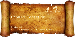 Arnold Tacitusz névjegykártya